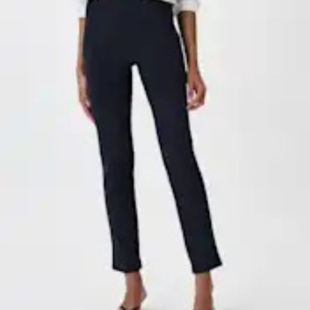 Quince Ultra-Stretch Ponte Straight Leg Pants, Small, Navy